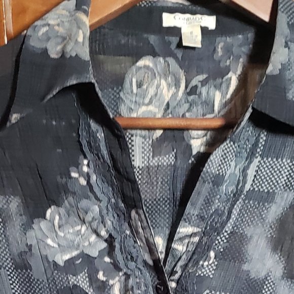 Conrad C Black & Grey Flower Motif with Lace accent SZ 8 - Picture 3 of 10